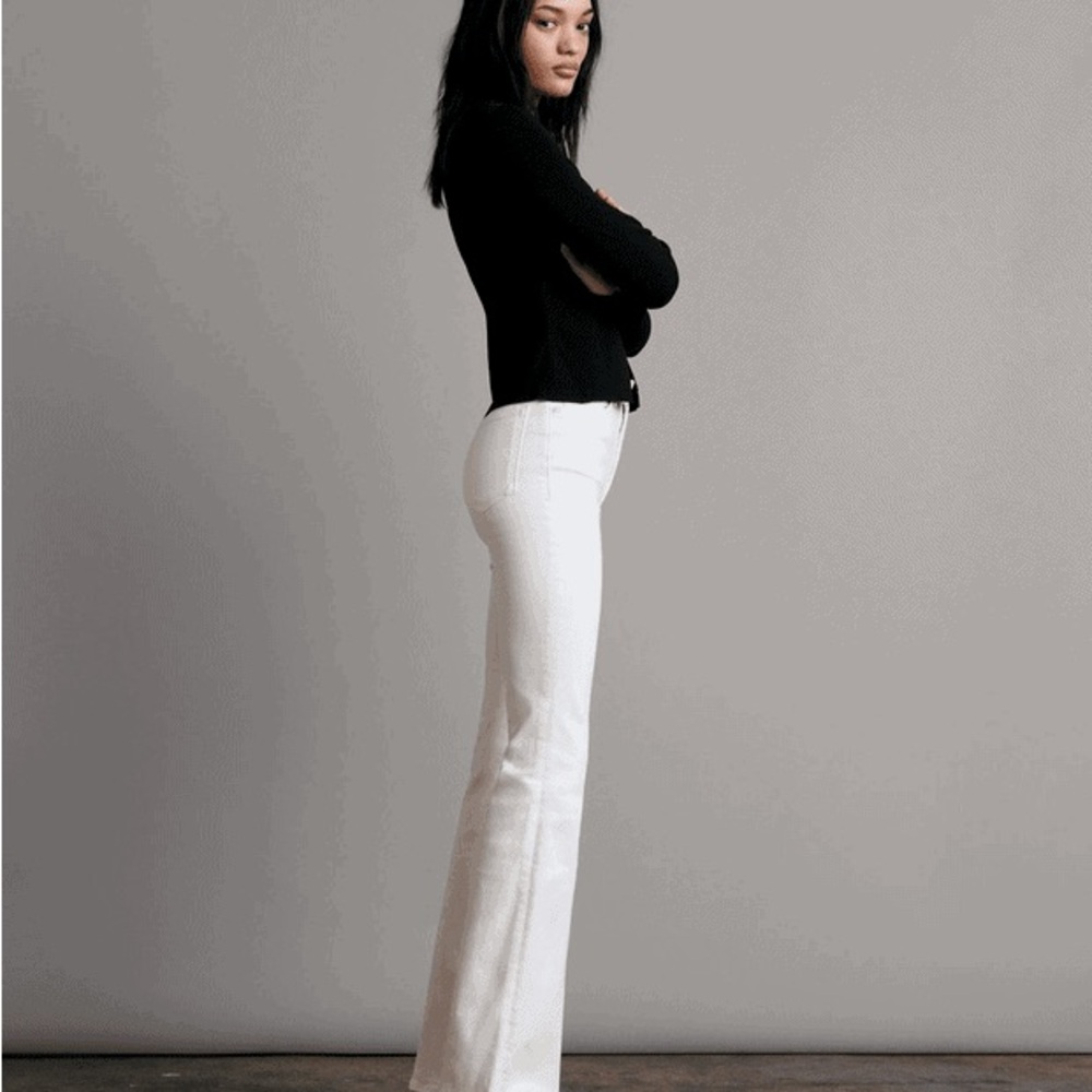 Rag & Bone Casey High Rise Ankle Flare Jeans Womens 26 Cream - Picture 4 of 8